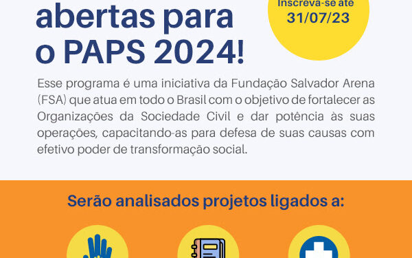 Fundação recebe inscrições para edital que destinará até R$ 380 mil para projetos sociais até 25/07