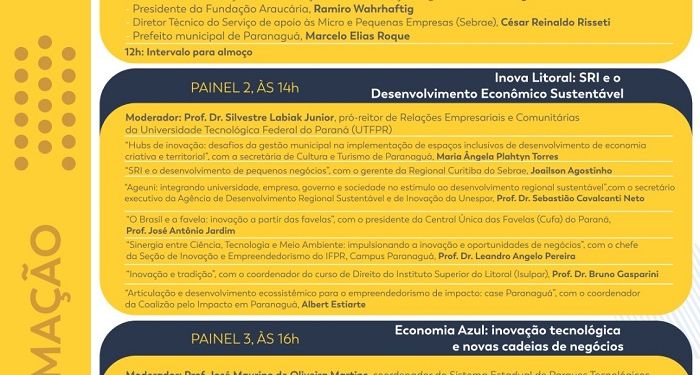 SEMINÁRIO O LITORAL EM INOVAÇÃO, O FUTURO EM NOSSAS MÃOS