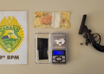 Polícia Militar prende suspeito de tráfico de drogas e porte ilegal de arma de fogo em Guaratuba