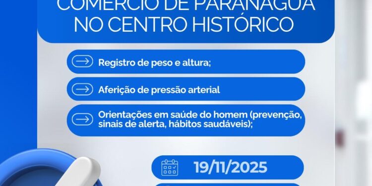 Ação de Saúde do Homem leva atendimento direto aos trabalhadores do comércio no Centro Histórico de Paranaguá