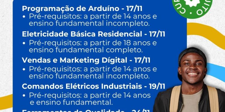 SINE e SENAI oferecem cursos presenciais gratuitos em Paranaguá