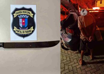 Homem é preso pela GM após ameaçar inquilinos com facão durante discussão por aluguel em Pontal do Paraná
