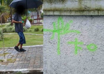 GCM prende homem por pichar muro de escola municipal em Paranaguá