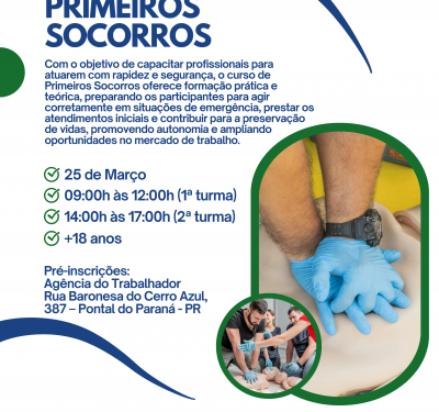 Oportunidade que salva vidas: curso de primeiros socorros é oferecido em Pontal do Paraná