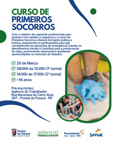 Oportunidade que salva vidas: curso de primeiros socorros é oferecido em Pontal do Paraná