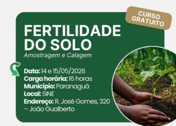 Curso gratuito sobre fertilidade do solo será realizado em Paranaguá