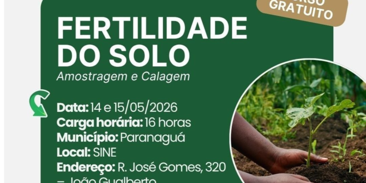 Curso gratuito sobre fertilidade do solo será realizado em Paranaguá