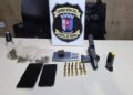 Denúncia de ameaça termina com homem preso com pistola e drogas em Pontal do Paraná
