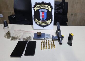 Denúncia de ameaça termina com homem preso com pistola e drogas em Pontal do Paraná