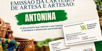 Antonina realiza atendimento para emissão gratuita da Carteira Nacional do Artesão nesta quarta-feira (23)