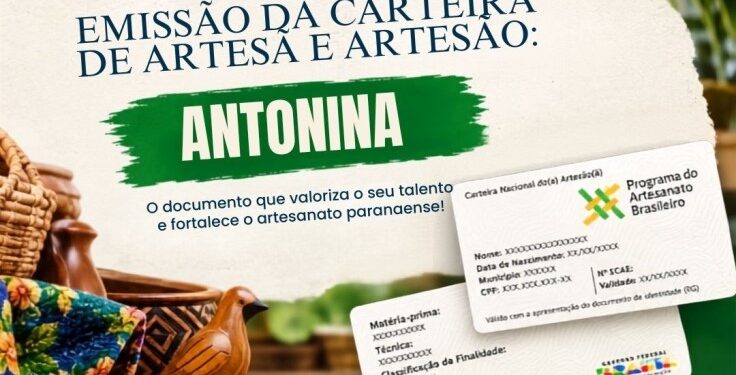 Antonina realiza atendimento para emissão gratuita da Carteira Nacional do Artesão nesta quarta-feira (23)